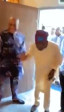 Tinubu Bows To Greet Orji Uzor Kalu's Mother During Visit (Video)